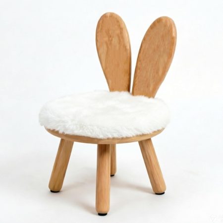 Wooden Rabbit Kids Chair Stool